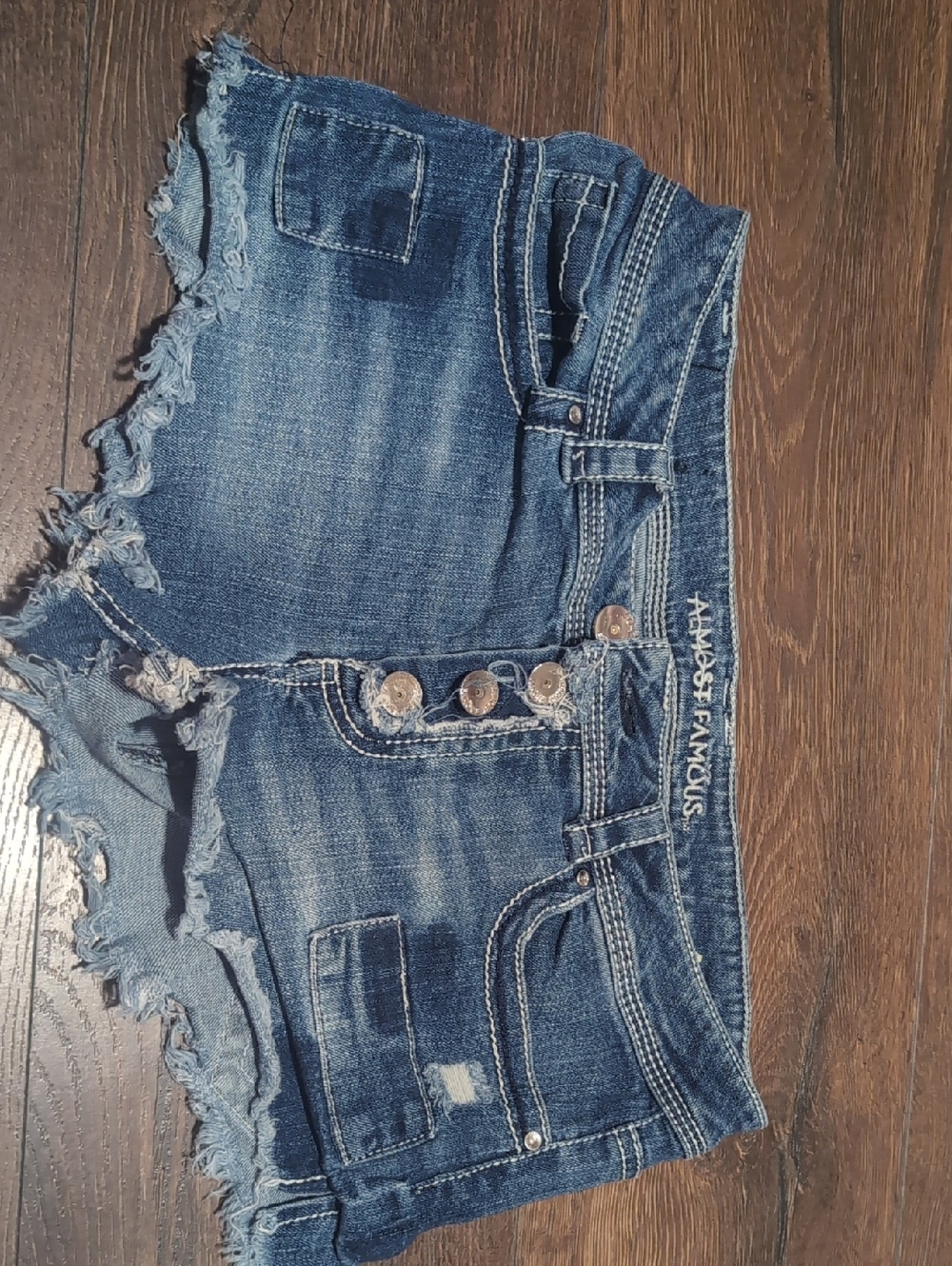 Almost Famous Blue Distressed Denim Cutoff Shorts